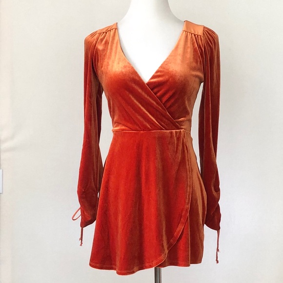 Urban Outfitters Pants - Urban Outfitters Goldmine Surplice Velvet Romper